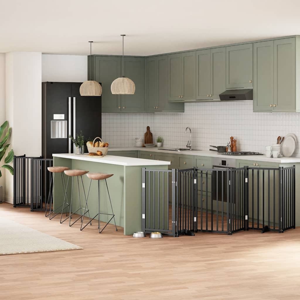 Zábrana Pro Psy S Dvířky Skládací 12 Panelů 600 Cm Topol