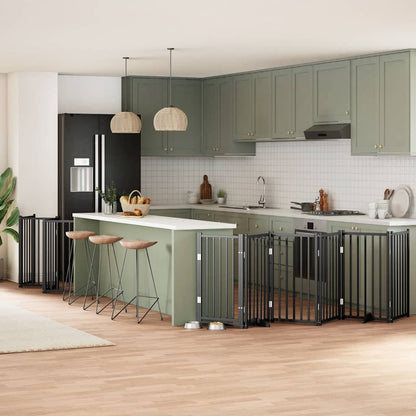 Zábrana Pro Psy S Dvířky Skládací 12 Panelů 600 Cm Topol