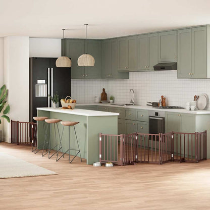 Zábrana Pro Psy S Dvířky Skládací 12 Panelů 600 Cm Topol