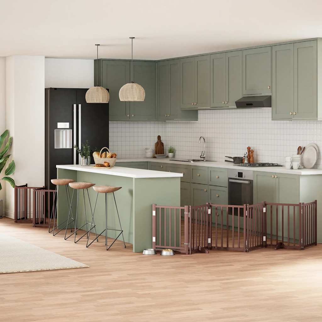 Zábrana Pro Psy S Dvířky Skládací 12 Panelů 600 Cm Topol