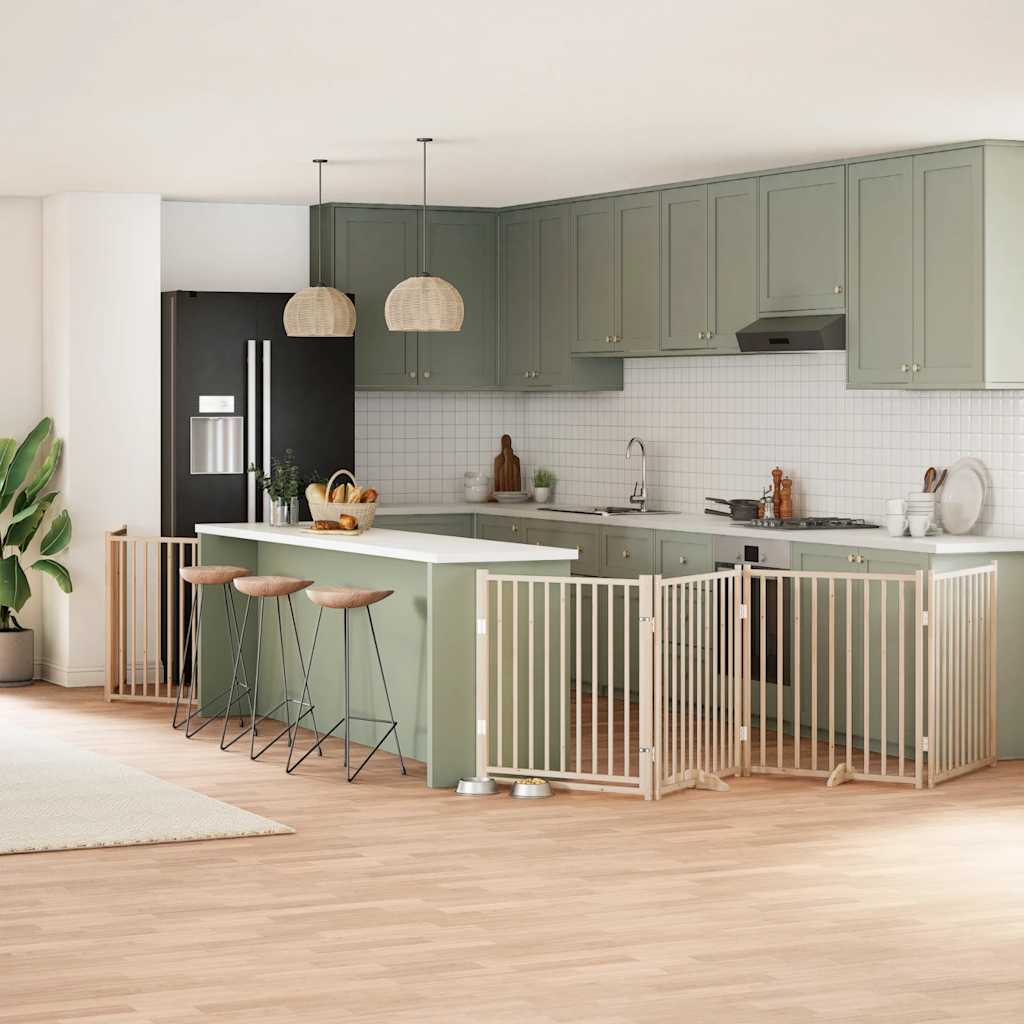 Zábrana Pro Psy S Dvířky Skládací 12 Panelů 600 Cm Topol