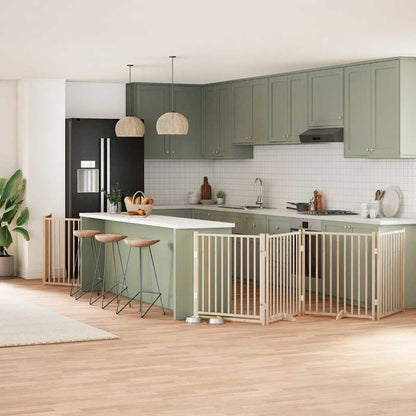 Zábrana Pro Psy S Dvířky Skládací 12 Panelů 600 Cm Topol