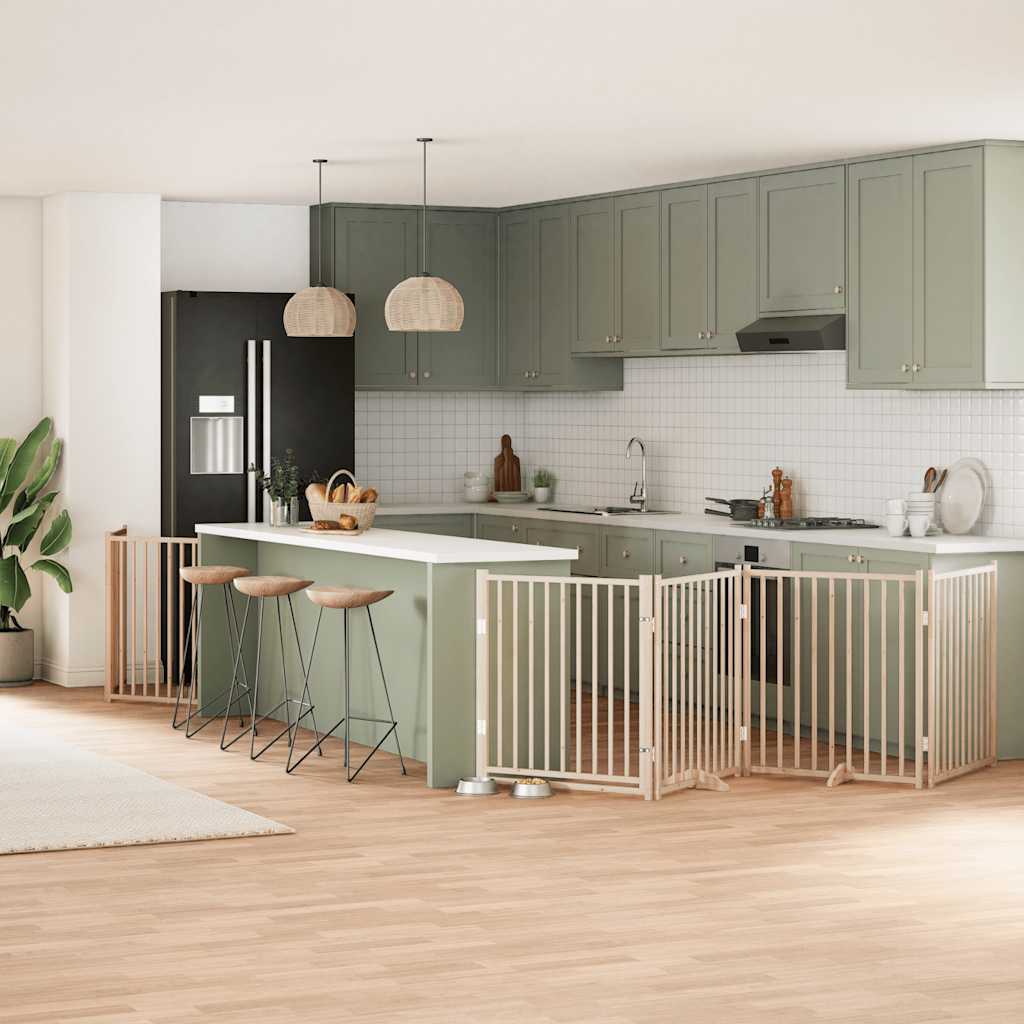 Zábrana Pro Psy S Dvířky Skládací 12 Panelů 600 Cm Topol