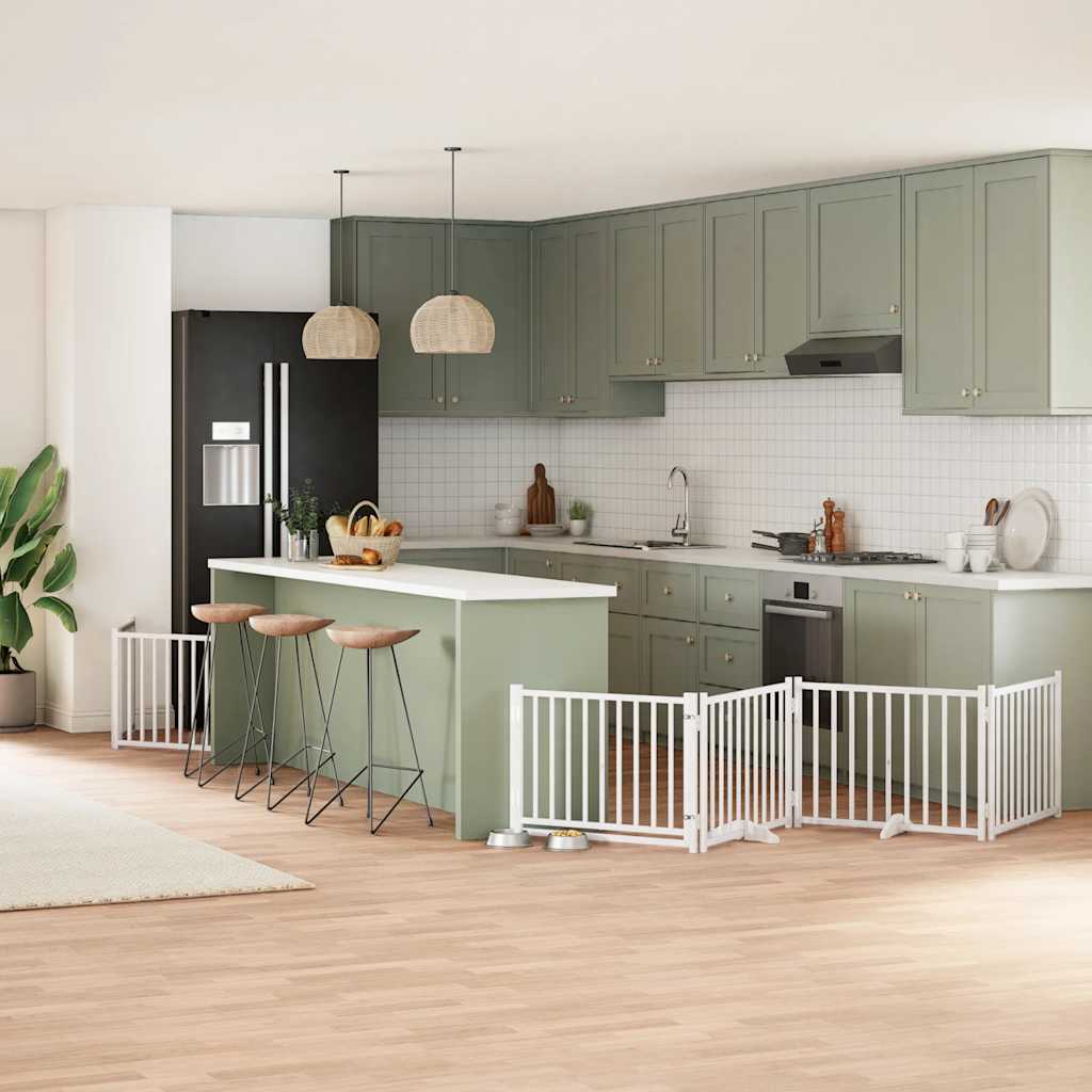 Zábrana Pro Psy S Dvířky Skládací 12 Panelů 600 Cm Topol