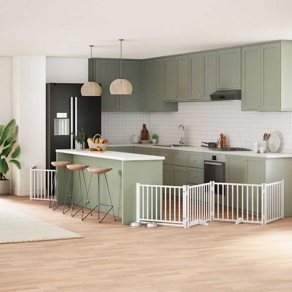 Zábrana Pro Psy S Dvířky Skládací 12 Panelů 600 Cm Topol