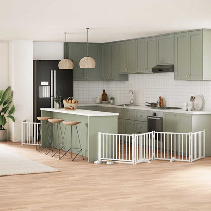 Zábrana Pro Psy S Dvířky Skládací 12 Panelů 600 Cm Topol