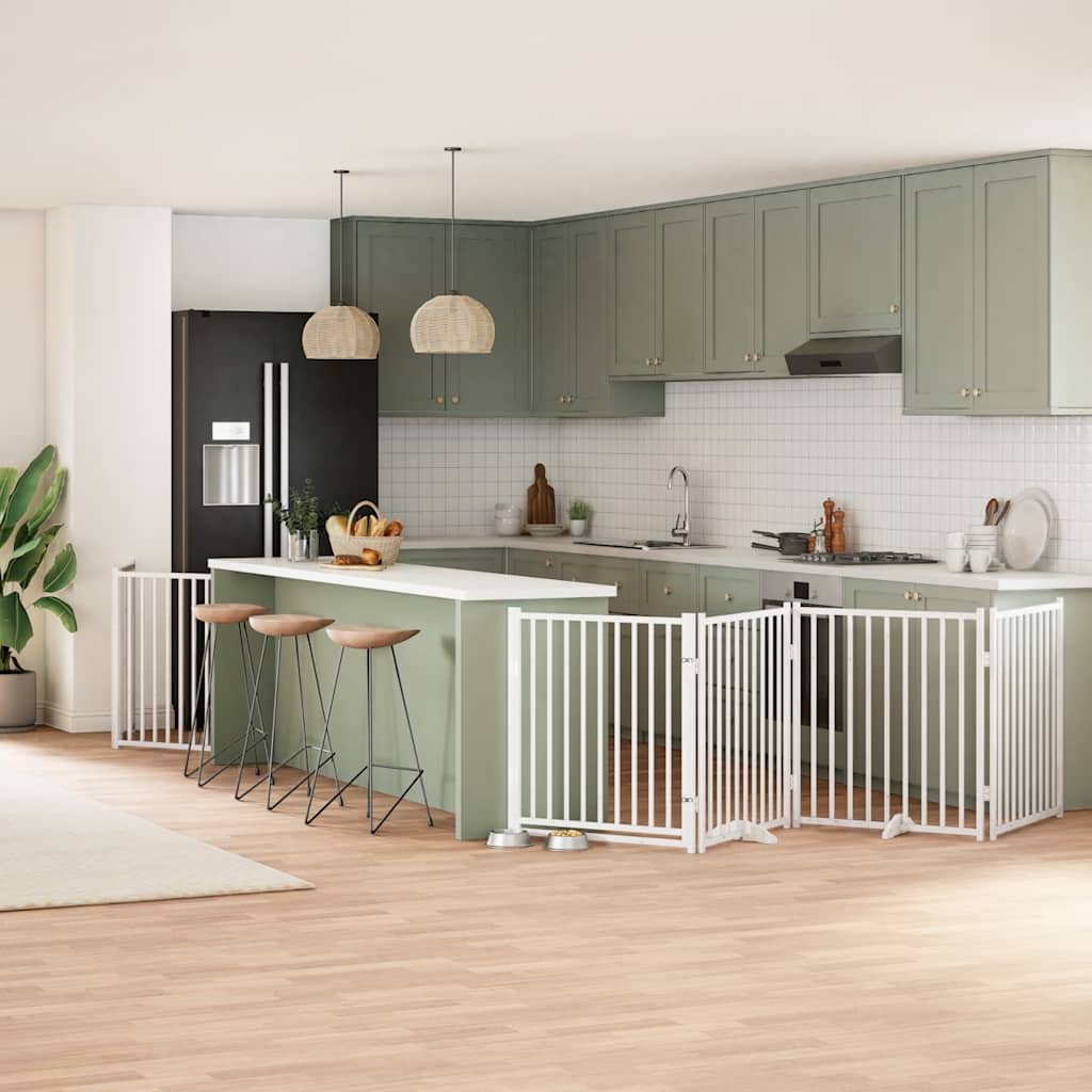 Zábrana Pro Psy S Dvířky Skládací 12 Panelů 600 Cm Topol