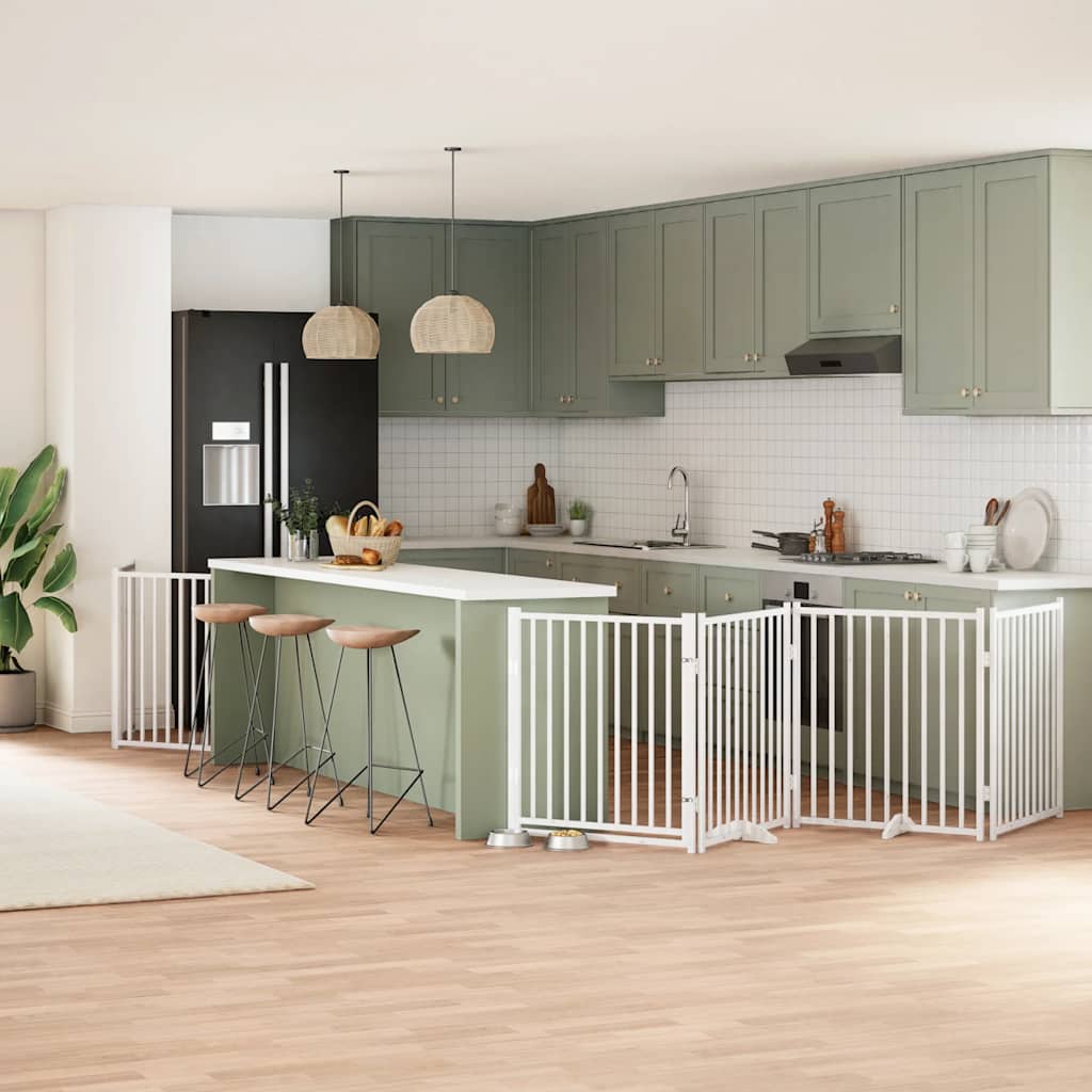 Zábrana Pro Psy S Dvířky Skládací 12 Panelů 600 Cm Topol