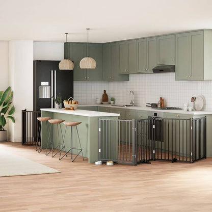 Zábrana Pro Psy S Dvířky Skládací 12 Panelů 600 Cm Topol