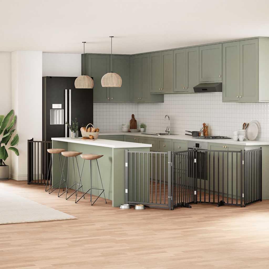 Zábrana Pro Psy S Dvířky Skládací 12 Panelů 600 Cm Topol