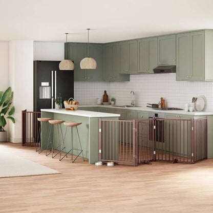 Zábrana Pro Psy S Dvířky Skládací 12 Panelů 600 Cm Topol