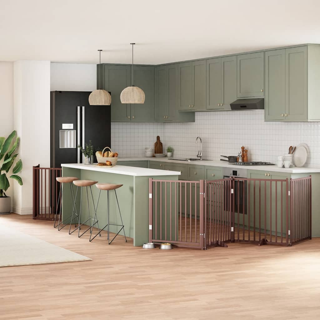 Zábrana Pro Psy S Dvířky Skládací 12 Panelů 600 Cm Topol