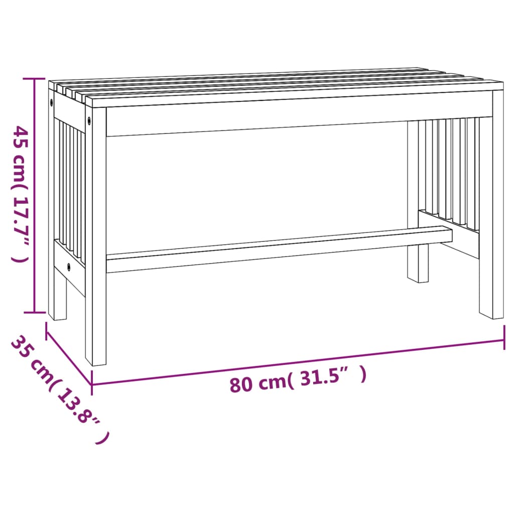 Zahradní Lavice 80 Cm Masivní Eukalyptové Dřevo