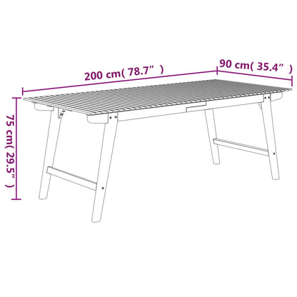 Zahradní Stůl 200 X 90 X 75 Cm Masivní Akáciové Dřevo