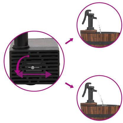 Zahradní Fontána S Čerpadlem 44,5 X 44,5 X 58 Cm Masivní Jedle