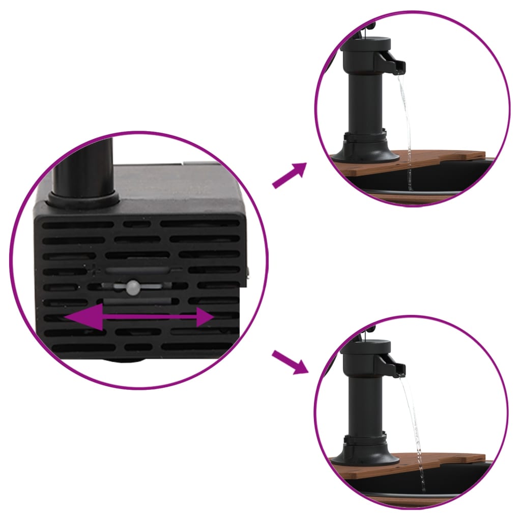 Zahradní Fontána S Čerpadlem 57 X 57 X 53 Cm Masivní Jedle Světle Šedá