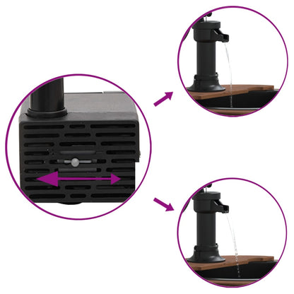 Zahradní Fontána S Čerpadlem 57 X 57 X 53 Cm Masivní Jedle Světle Šedá