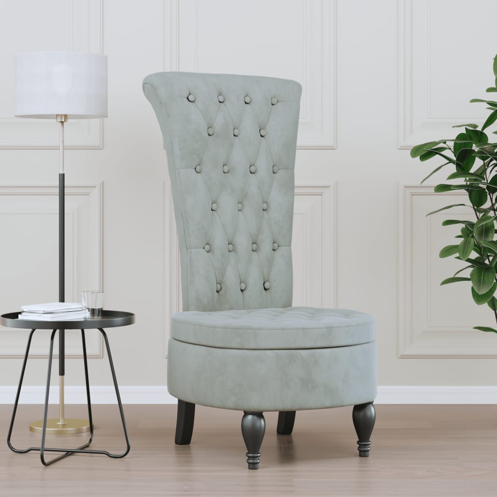 Židle S Vysokým Opěradlem Samet Design S Knoflíky