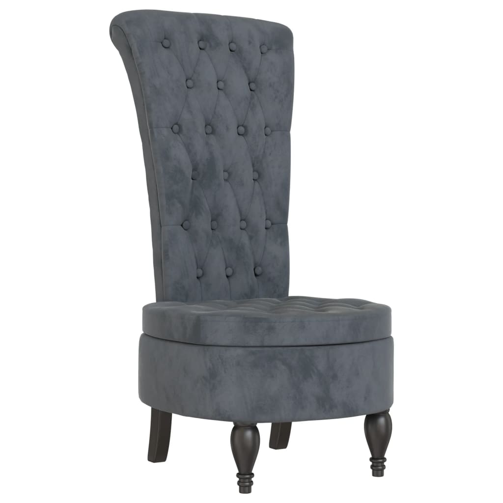 Židle S Vysokým Opěradlem Samet Design S Knoflíky