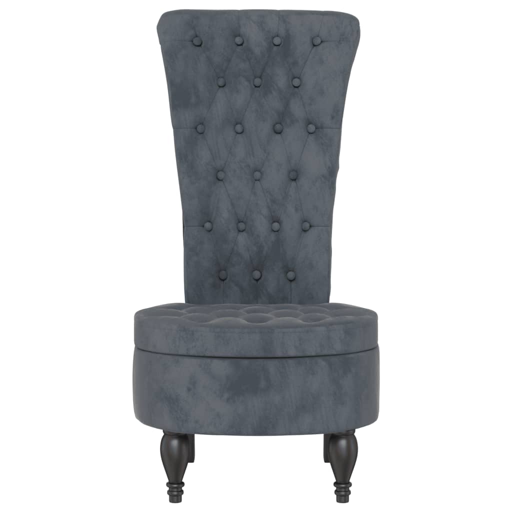 Židle S Vysokým Opěradlem Samet Design S Knoflíky