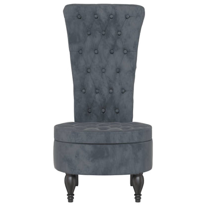 Židle S Vysokým Opěradlem Samet Design S Knoflíky
