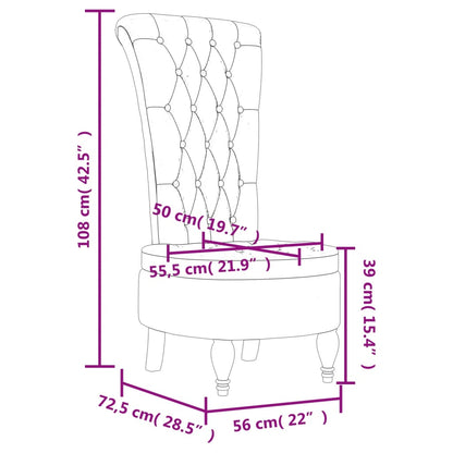 Židle S Vysokým Opěradlem Samet Design S Knoflíky
