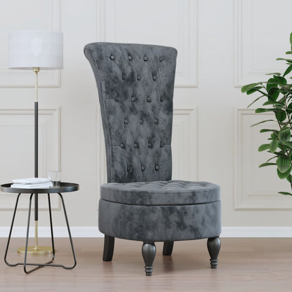 Židle S Vysokým Opěradlem Samet Design S Knoflíky