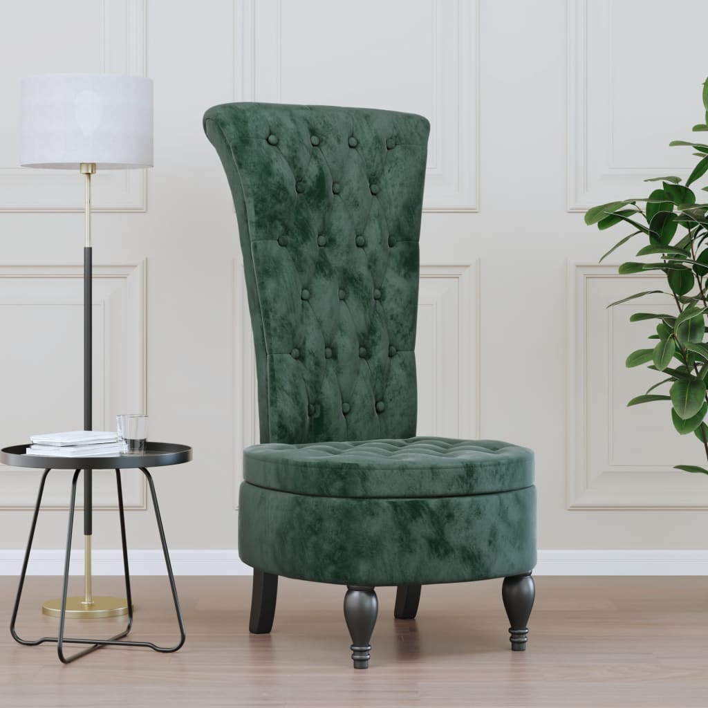 Židle S Vysokým Opěradlem Samet Design S Knoflíky