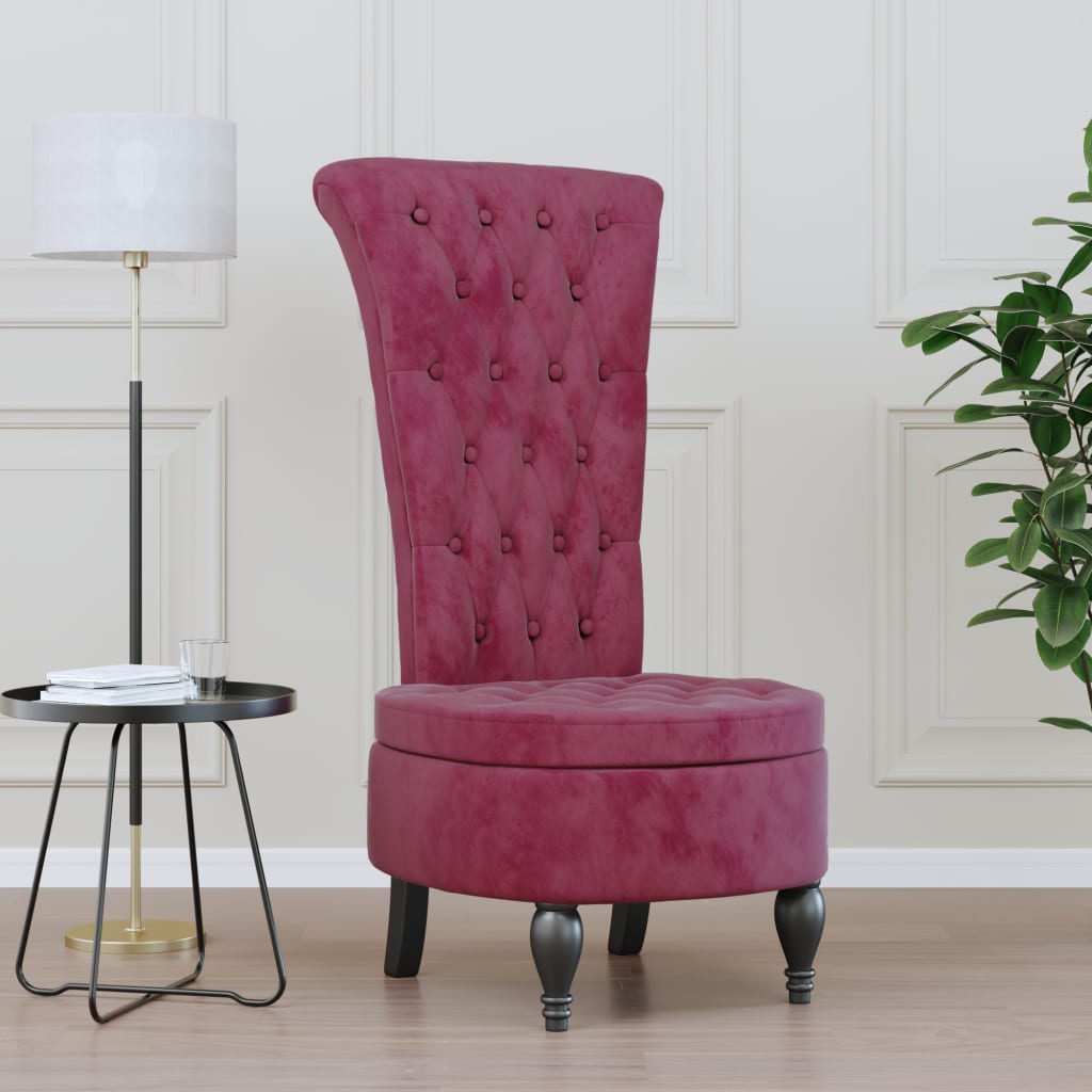 Židle S Vysokým Opěradlem Samet Design S Knoflíky
