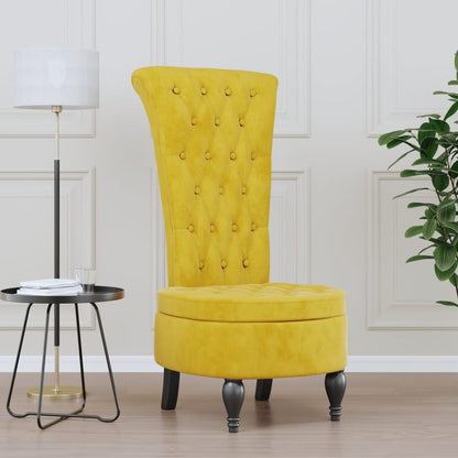 Židle S Vysokým Opěradlem Samet Design S Knoflíky