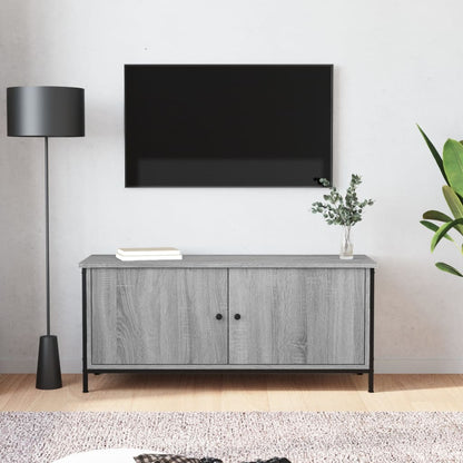 Tv Skříňka S Dvířky Černá 60 X 35 X 45 Cm Kompozitní Dřevo