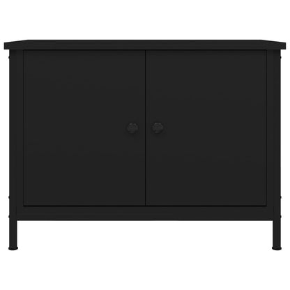 Tv Skříňka S Dvířky Černá 60 X 35 X 45 Cm Kompozitní Dřevo