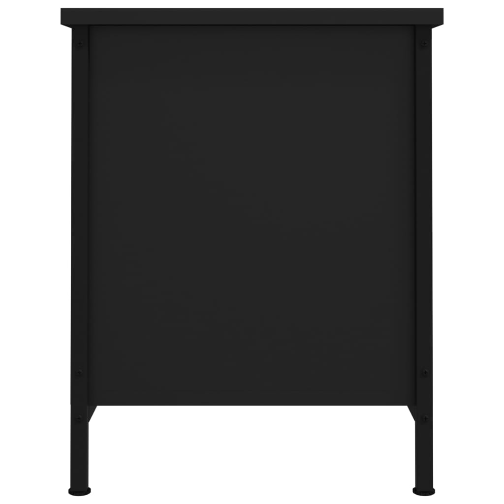Tv Skříňka S Dvířky Černá 60 X 35 X 45 Cm Kompozitní Dřevo