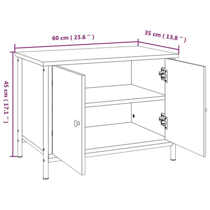 Tv Skříňka S Dvířky Černá 60 X 35 X 45 Cm Kompozitní Dřevo