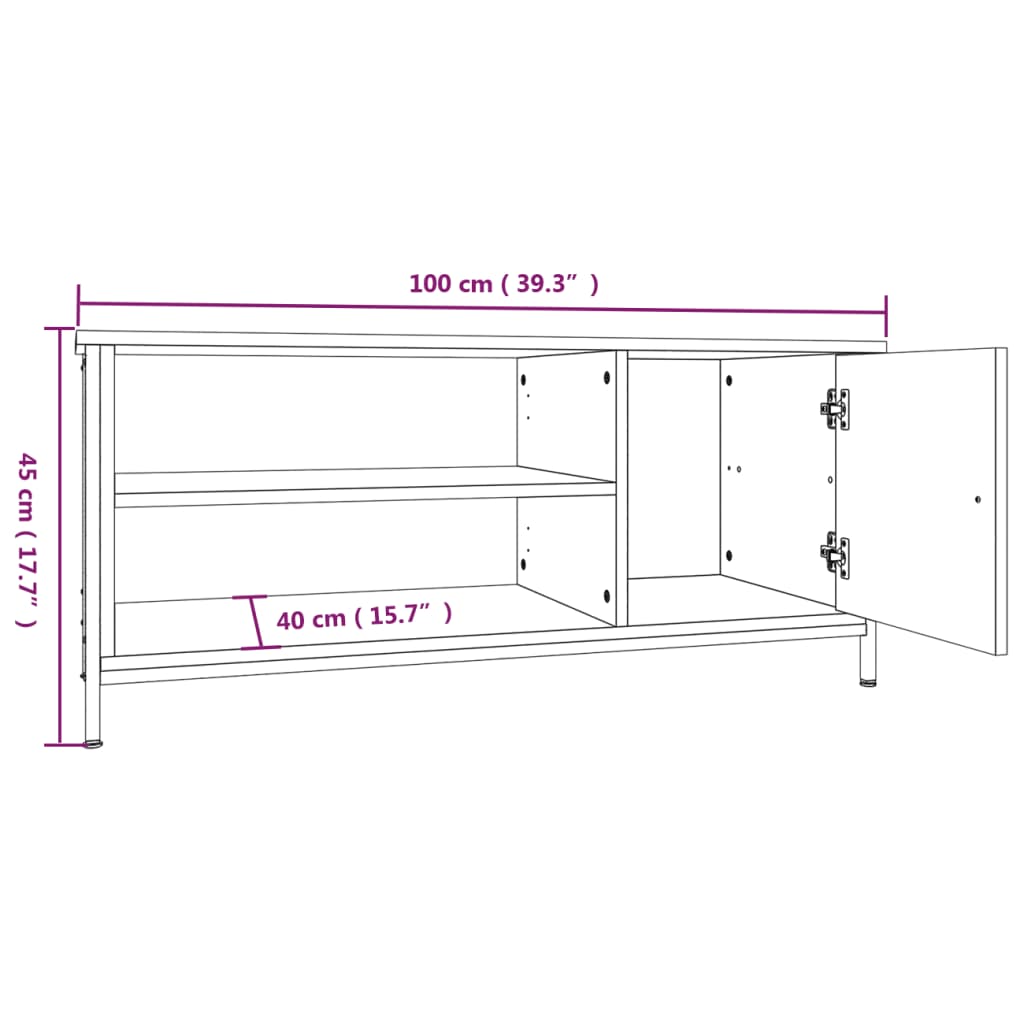 Tv Skříňka 100 X 40 X 45 Cm Kompozitní Dřevo