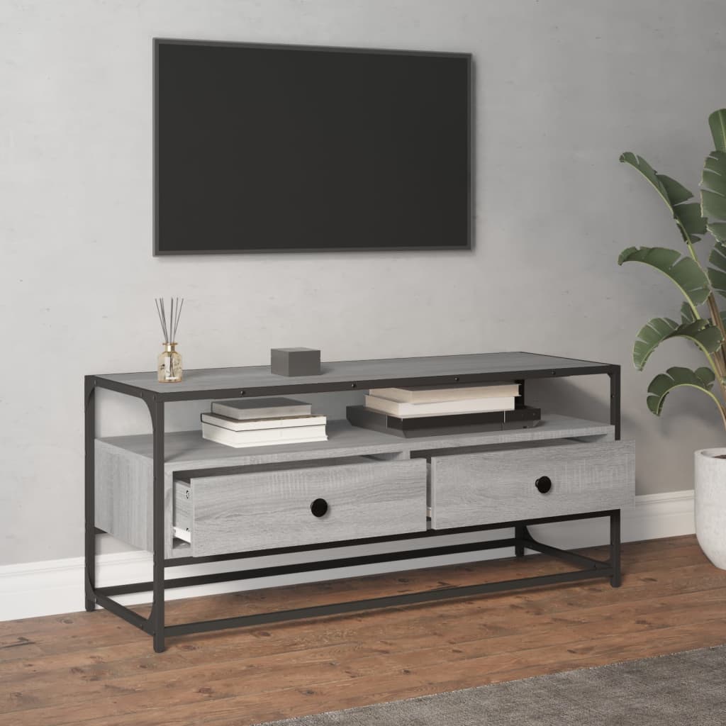 Tv Skříňka Šedá Sonoma 100 X 35 X 45 Cm Kompozitní Dřevo