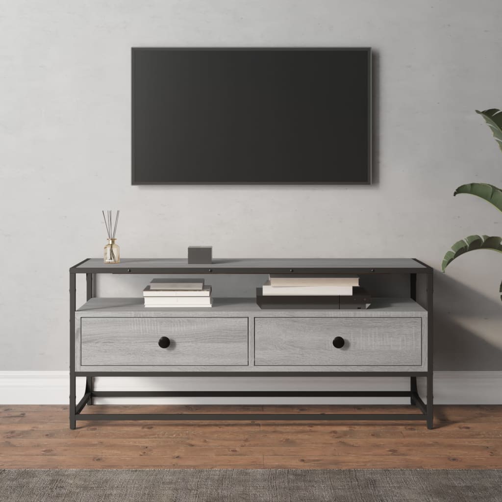 Tv Skříňka Šedá Sonoma 100 X 35 X 45 Cm Kompozitní Dřevo
