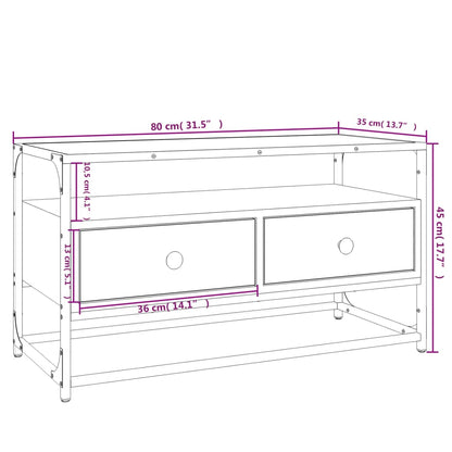 Tv Skříňka Šedá Sonoma 80 X 35 X 45 Cm Kompozitní Dřevo