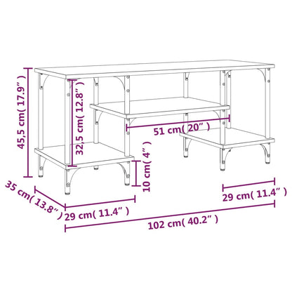 Tv Skříňka Šedá Sonoma 102 X 35 X 45,5 Cm Kompozitní Dřevo