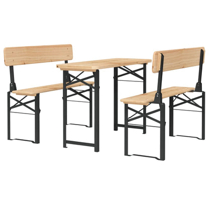 3Dílný Skládací Bistro Set Masivní Jedlové Dřevo