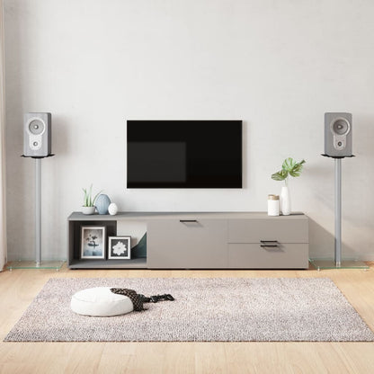 Stojany Na Reproduktor 2 Ks Stříbrné Tvrzené Sklo 1 Sloupek