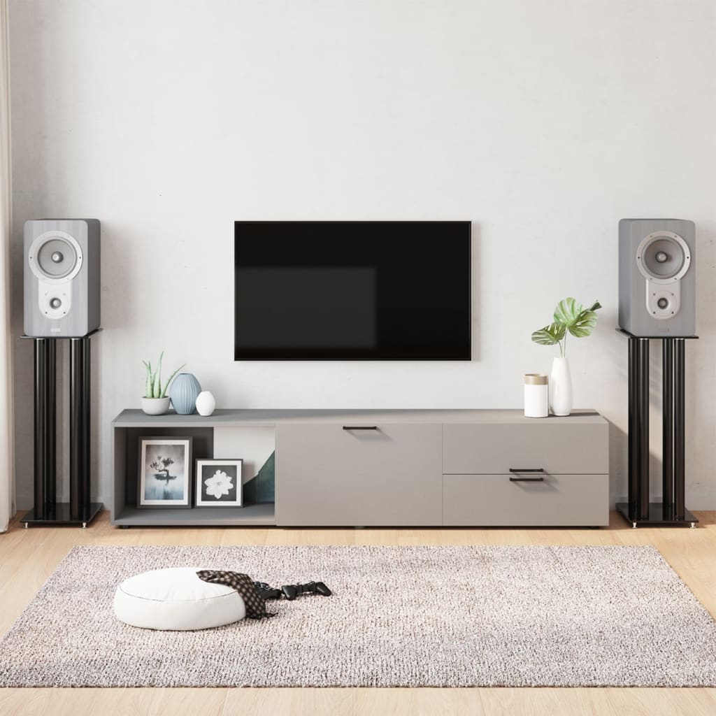 Stojany Na Reproduktor 2 Ks Stříbrné Tvrzené Sklo 4 Sloupky