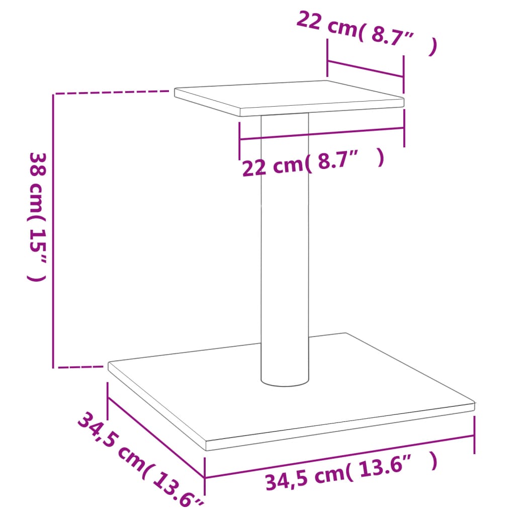 Škrabadlo Pro Kočky S Plošinou Světle Šedé 38 Cm