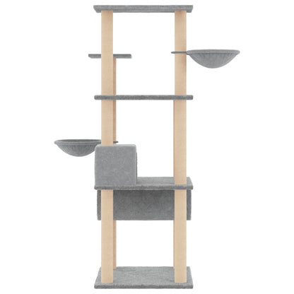Škrabadlo Pro Kočky Se Sisalovými Sloupky Světle Šedé 141 Cm