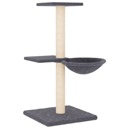Škrabadlo Pro Kočky Se Sisalovými Sloupky Tmavě Šedé 72 Cm