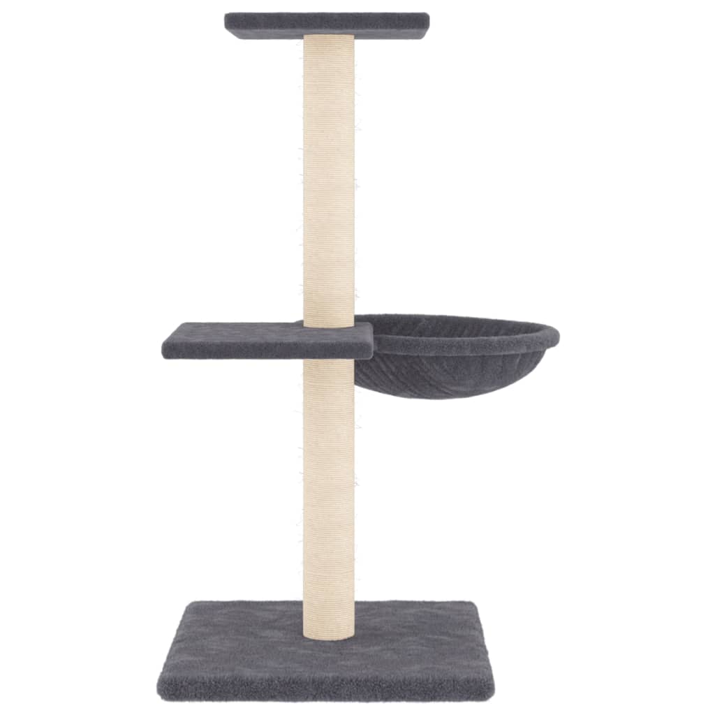 Škrabadlo Pro Kočky Se Sisalovými Sloupky Tmavě Šedé 72 Cm