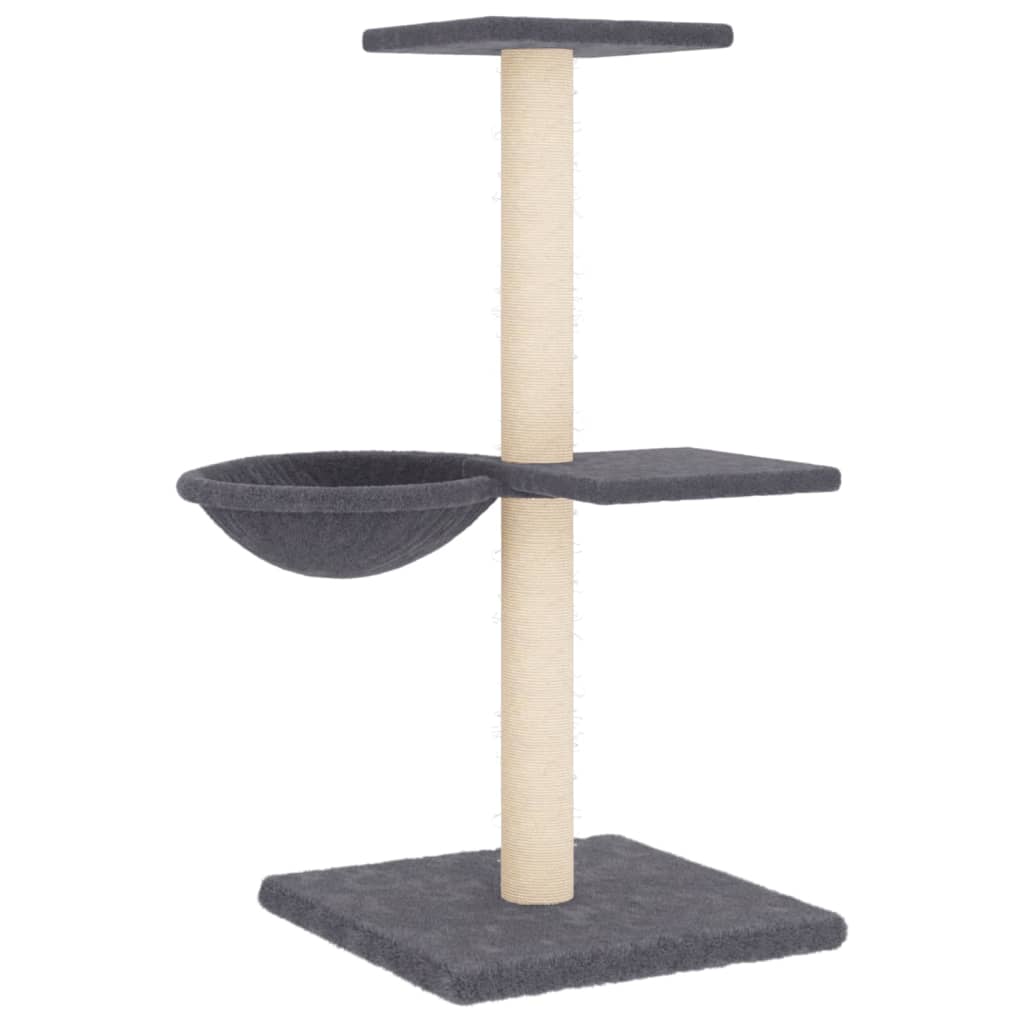 Škrabadlo Pro Kočky Se Sisalovými Sloupky Tmavě Šedé 72 Cm