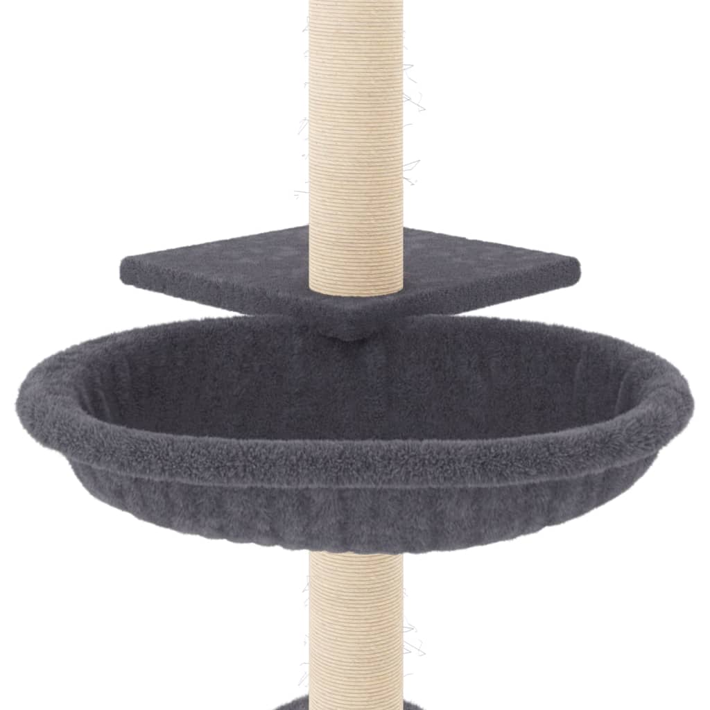 Škrabadlo Pro Kočky Se Sisalovými Sloupky Tmavě Šedé 72 Cm