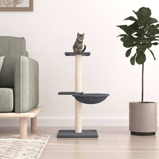 Škrabadlo Pro Kočky Se Sisalovými Sloupky Tmavě Šedé 72 Cm