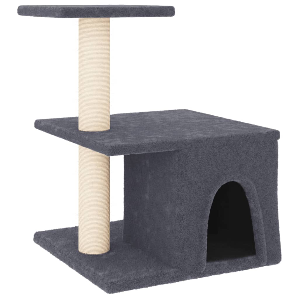 Škrabadlo Pro Kočky Se Sisalovými Sloupky Tmavě Šedé 48 Cm
